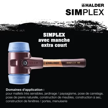                                             Maillets SIM­PLEX TPE souple ; avec boîtier en fonte malléable et manche en bois , extra court de qualité
 IM0016870 Foto ArtGrp Zusatz fr
